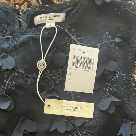 Max Studio Black Textured Midi Dress - Picture 9 of 9